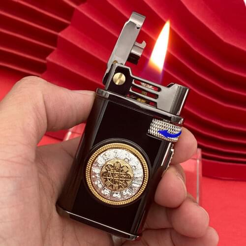 Chief 1pc two in one lighter Windproof old style retro Creative Personality Kerosene Lighter trend Mens Gift