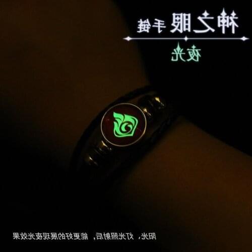 STOCK Game Genshin Impact Eye Of God Pendant Luminous Element Bracelet Time Gem Glass Bracelet 2021 New