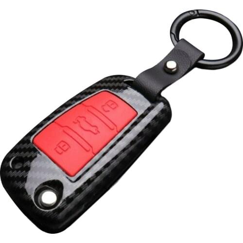 Carbon Fiber Key Shell Key Case Cover For Ford Fiesta Focus Mondeo Falcon C-Max Falcon For A3 A4 A5 Q7 TT 8L 8V S3