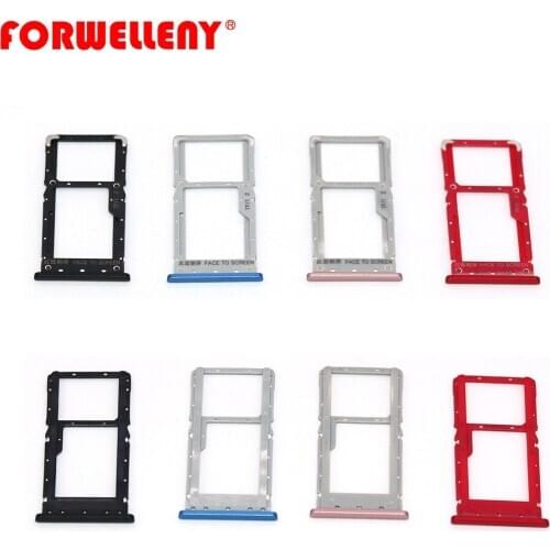 For Xiomi redmi note 6 pro Micro Sim Card Holder Slot Tray Replacement Adapters black blue red pink