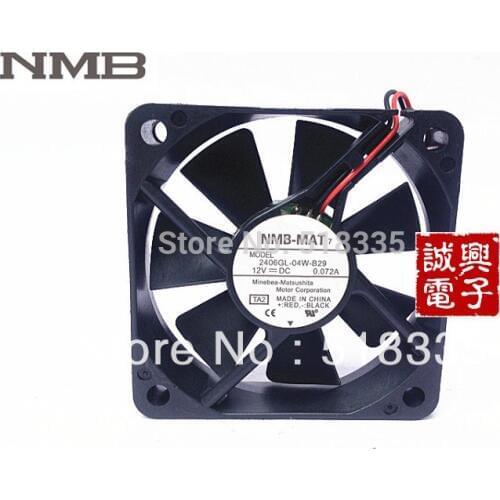 For NMB 2406GL-04W-B29 12V 0.072A 3-wire 60x60x15mm Server Inverter cooling fan