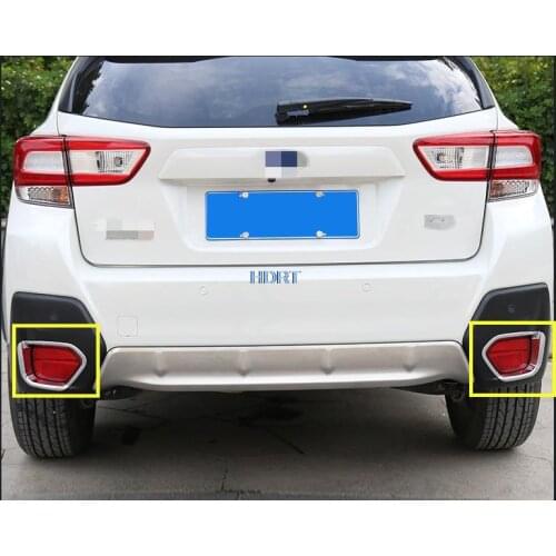 For Subaru XV 2017 2018 2019 2020 2021 ABS Chrome 2PCS Rear Fog Light Lamp Cover Foglight Bumper Trim Molding Accessories