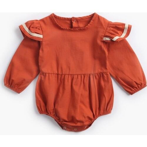 Newborn Infant Baby Girls Rompers Ruffle Playsuit Long Sleeve Jumpsuit Autumn Cotton Baby Clothes Outfits