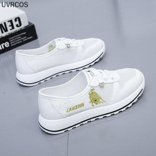 Women Shoes Flats Fashion Casual Ladies Shoes Woman Lace-Up Mesh Breathable Female Sneakers Zapatillas Mujer Tenis Feminino