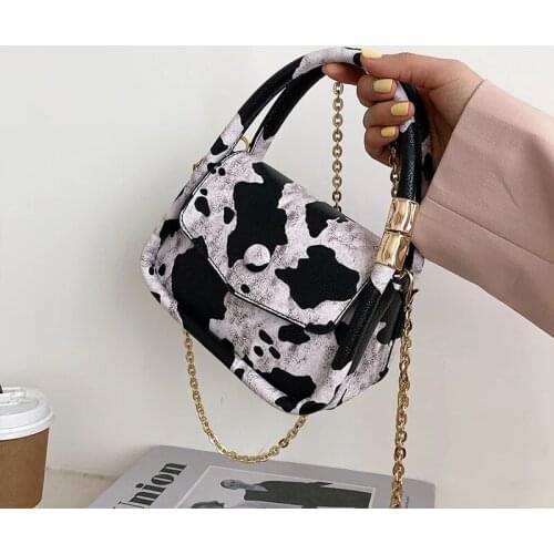 Animal Print Square Tote bag 2021 Summer New High quality PU Leather Women Designer Handbag Small Shoulder Messenger Bag Purses