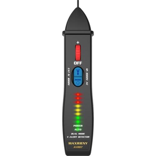 MAXRIENY AVD07 Dual Mode AC Voltage Detector Intelligent Voltage Tester Pen with Fashlight Function Auto and Manual Sensitivity