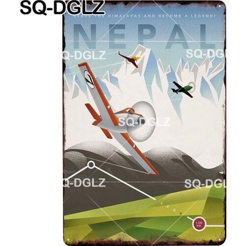 [SQ-DGLZ] NEPAL Plaque Metal Sign Vintage Tin Sign Decor For Home Wall Bar Decor Metalen Borden Metal Poster Pub