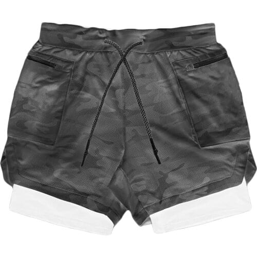 AIMPACT Men Shorts 2 in 1 Jogging Fitness Shorts Training Quick Dry Mens Gym Sport gym Short Pants AM2435