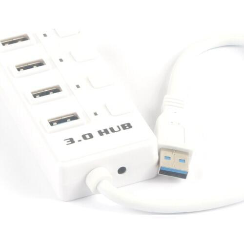 New model 4 Port USB 3.0 Hub with Individual Power Switches controller and LED USB cable