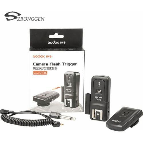 New Godox CT-16 16 Channels Wireless Radio Flash Trigger Transmitter + Receiver Set for Canon Nikon Pentax Studio Flash
