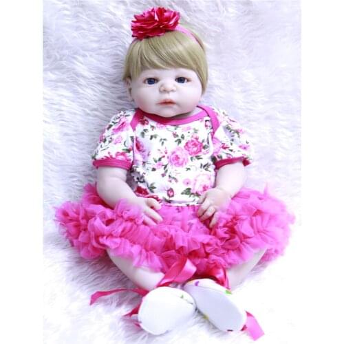 NPK bebe doll reborn Full Silicone Baby Doll Toy Realistic Newborn Princess Girls Babies Doll Kid Brinquedos Bathe Toy bonecas