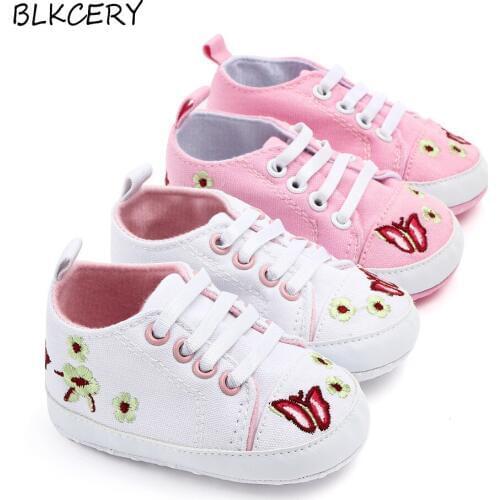 Fashion Brand Newborn Baby Girl Princess Shoes Lace-up Soft Sole First Walkers Toddler Sneakers Infant Shoes for 1 Year Old
