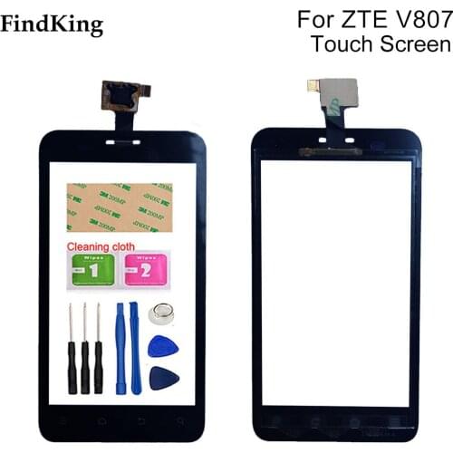 Mobile Touch Screen Front Glass For ZTE Blade C V807 Touch Screen Panel Touch Digitizer Glass Lens Sensor Tools Adhesive
