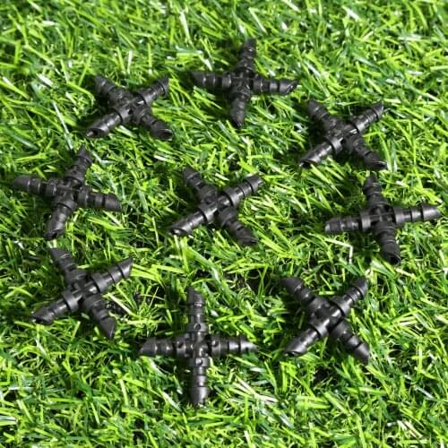 50 Pcs Plastic Cross Straight Fitting for 4/7mm PVC Hose Pipe Barbed Water Connector Balcony Garden Watering Irrigation Tools