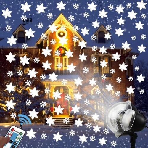 Moving Snowflakes Laser Projector Lamp Outdoor Christmas Projector Snowfall LED Stage Light Holiday Party Garden LED Spotlight