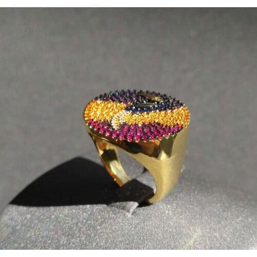 Hot Brand Pure 925 Sterling Silver Jewelry For Women Tropical Billbirds Colorful Stone Rings