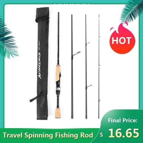 Portable 6+1 Travel Spinning Fishing Rod Casting Lure Rod 19.6/2.1/2.1m Lightweight Carbon Fiber 4 Pieces Fishing Pesca Pole