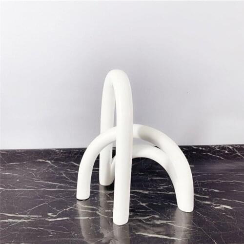 Simple modern home transparent white resin arch screen decoration living room porch TV cabinet study jewelry