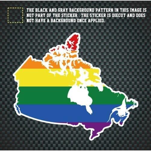 4.7*5.5inch Canada Shaped Rainbow Sticker