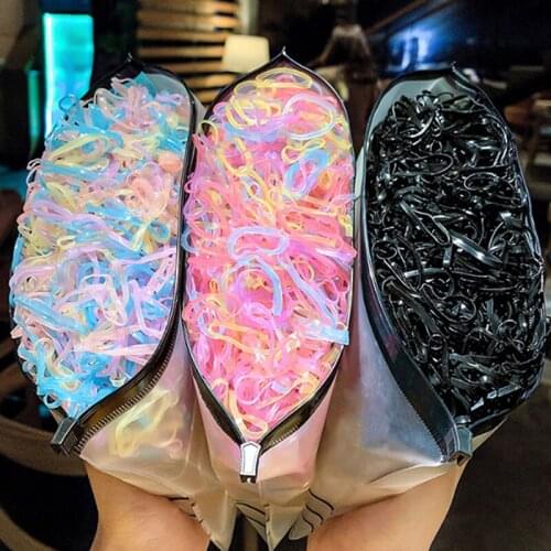 1000PCS/Pack Girls Colorful Small Disposable Rubber Bands Gum For Ponytail Holder Elastic Hair Bands Fashion Hair Accessories