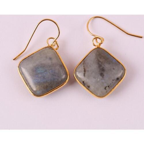 Labradorite Stone Dangle Earrings Jewelry For Woman Gift T154