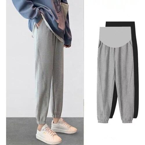 Fdfklak M-4XL Large Size Maternity Harem Pants For Pregnant Women Clothes 2021 New Autumn Casual High Waist Trousers Loose