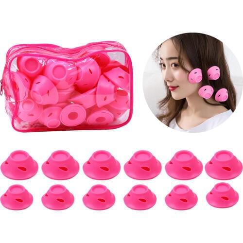 40pcs Silicone Hair Curlers Hair Curler Roller No Damage Hair Curler Sleep Hair Style Tools with Clear Bag No Heat Hair Curlers