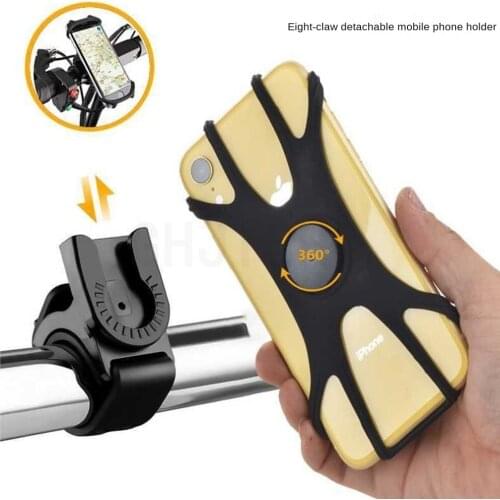 Silicone Bicycle Phone Holder Motorcycle for IPhone 13 12 11 Pro Max 8 Plus X Xr Xs Mobile Phone Stand Bike GPS Clip Quick Mount