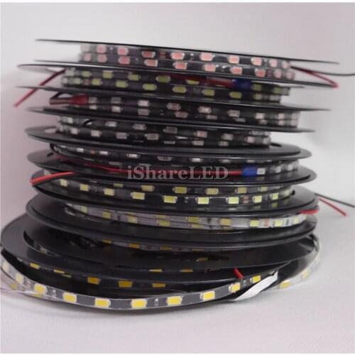 100M 20X 5M 5mm 5730 SMD LED Strip Black PCB Warm White Pure Pink Ice Blue RED Green 60LEDs/m IP66 Waterproof Light Strip DC12V