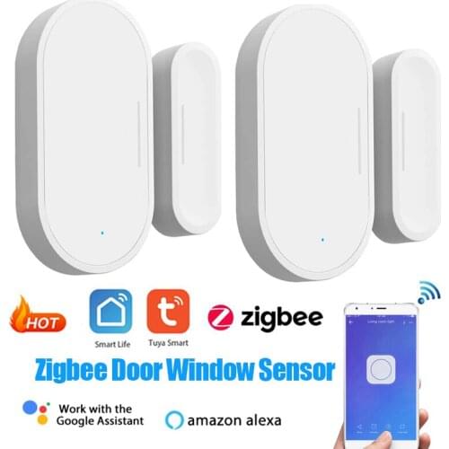 Tuya Smart Life Zigbee Door Window Sensor Open Entry Smart Security Alarms Compatible with Alexa Google Requre Gateway