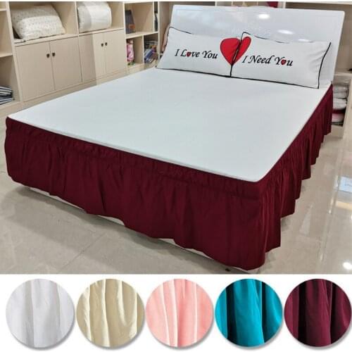 High Quality Plain Elastic Bed Apron Fashionable Simple Pleated Dustproof Bed Skirt (pillowcase Not Included)