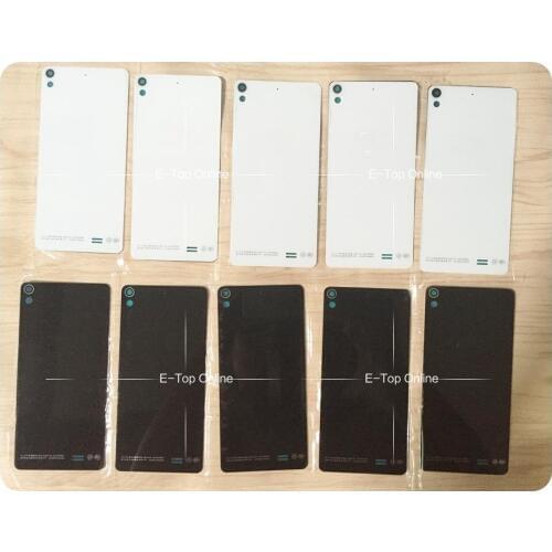 Wyieno Black/White Glass Back Housing Cover For Gionee S5.1 GN9005 / for fly IQ4516 Glass Battery Door Back Cover 20pcs/lot
