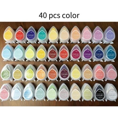 WYSE 40pcs Colors Ink Pad DIY Scrapbooking Stamp Inkpads Vintage Craft Colorful Inkpad Stamps Sealing for Decoration Paper Card