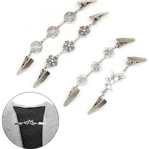 Women Cardigan Sweater Blouse Pins Shawl Brooch Clips Shirt Collar Retro Duck Clip Winter Scarf Clasps Charm Broche Accessories