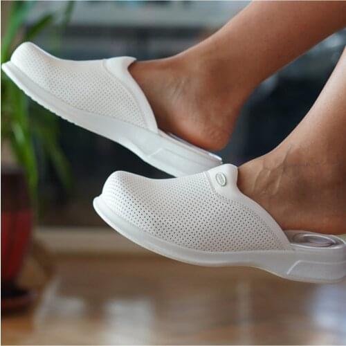 UNİSEX White Sabo Slippers Doctor Slipper Comfortable Anti bacterial Nurse Slipper Cook Slipper Anatomical 7 Point