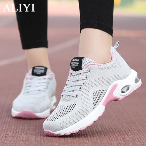 Womens Breathable Sneakers 2021 Summer New Mesh Non-Slip Ladies Comfy Lace Up Casual Shoes 35-42 Large-Sized Walking Flats
