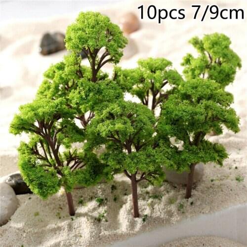 10PC 7cm 9cm Trees Model Garden Wargame Train Railway Architectural Scenery Layout Park Diorama Landscape Decor