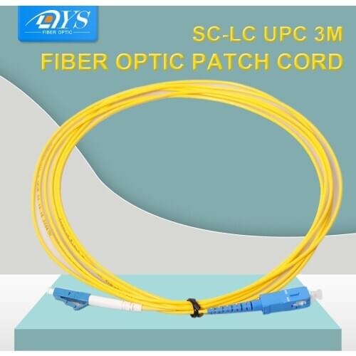 10pcs FTTH LC UPC-SC UPC Jumper Cable Singlemode Simplex Fiber Optic Patch Cord 3M