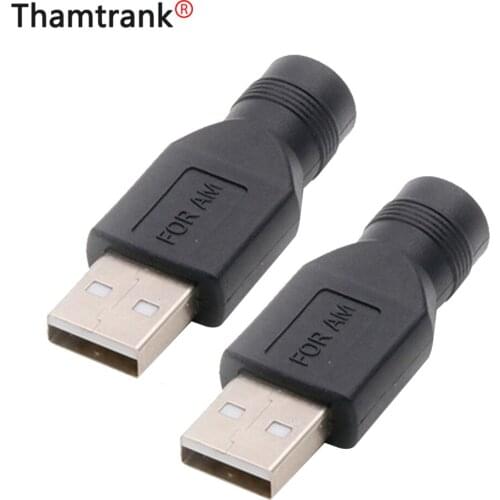 10pcs USB A Type Male Plug to 5521 DC Connector 2.1*5.5mm Power Jack DC Power Conector 5.5x2.1 adapter High quality