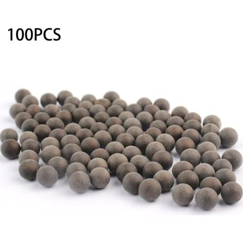 100pcs 10mm Slingshot Beads Bearing Mud Balls Safety Non-toxic Slingshot Ammo Solid Clay Balls For Outdoor Hunting Shooting