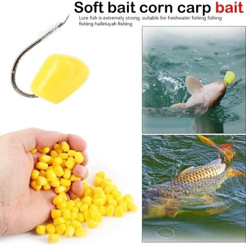 100pcs Pop Up Corn Carp Fishing Boilies Flavoured Grass Carp Bait 0.4g/pcs Floating Corn Soft Pellet Lure Creamy Corn