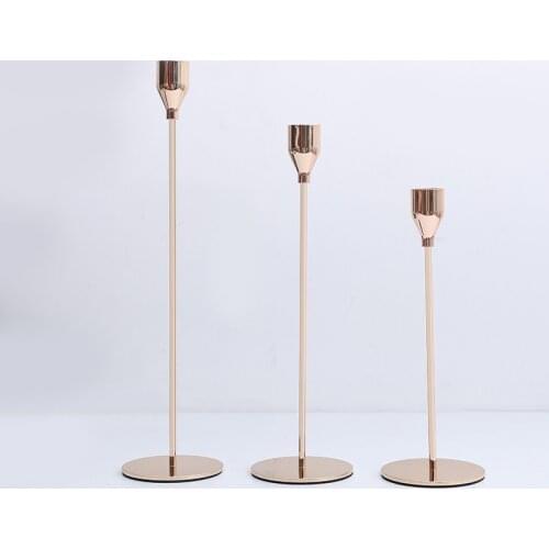 3Pcs/Set Nordic Metal Candle Holders Luxury Candlestick Wedding Candle Stand Party Desktop Candelabra Prop Home Decoration