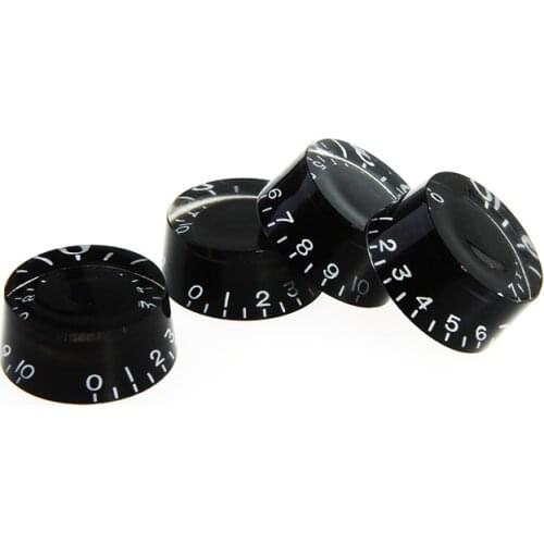 4pcs/set Speed Knobs Guitar Parts 4PCS Speed Knobs Volume Tone Control Buttons Replacement Guitar Parts Black afinador guitarra