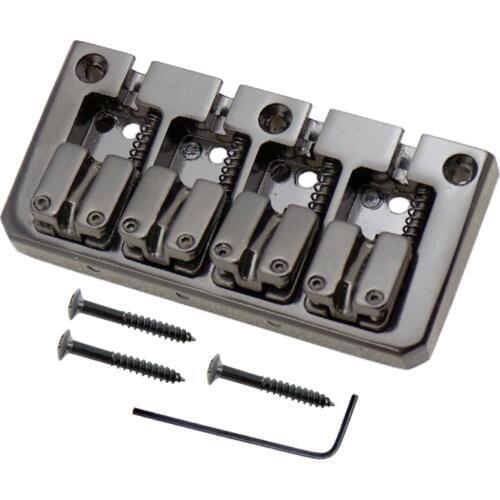 4 String Bass Guitar Bridge with Spanner Screws for Electric Guitar Parts