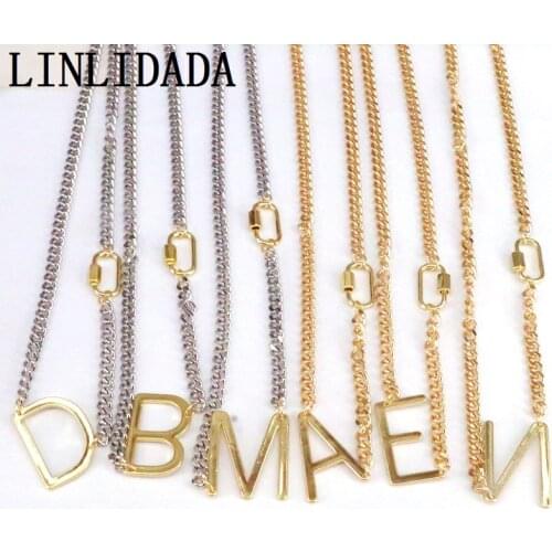 5Pcs A-Z Letters necklace alphabets chockers 6mm link chain high quality jewelry necklace for women choose letters