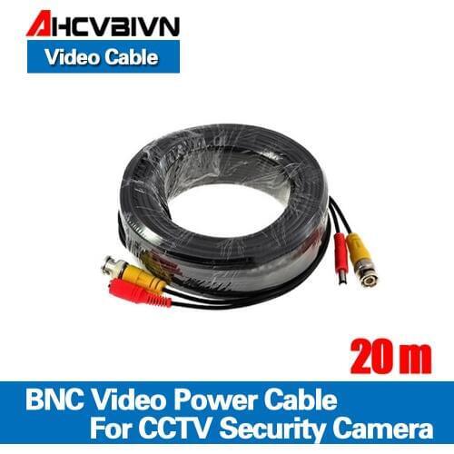 65ft(20m) BNC Video Power Siamese Cable for Surveillance CCTV Camera Accessories DVR Kit