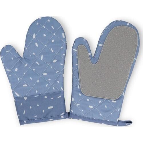 Promotion! Non-Slip Oven Mitt Set, Professional Heat Resistant Kitchen Cooking Mitts for Heat Resistant to 480°F, Oven Gloves Pr