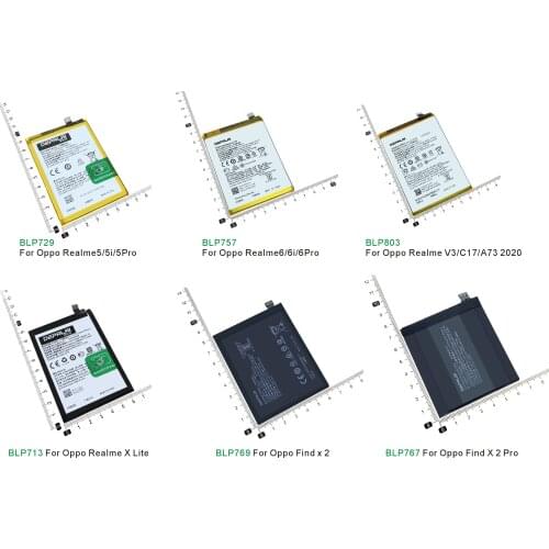BLP729 BLP757 BLP803 BLP767 BLP769 BLP713 Battery For Oppo Realme5 5i 5Pro 6 i Pro X Lite V3 C17 A73 2020 Find X 2 Pro Batteries
