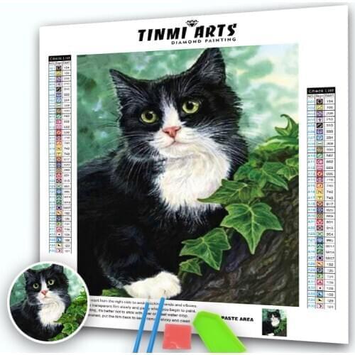 5D DIY Diamond Painting Black Cat Cross Stitch Kit Mosaic Diamond Embroidery Full Round Drill Animal Home Wall Decoration