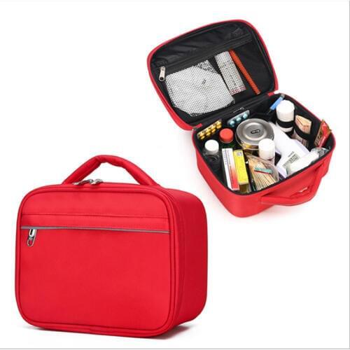 Outdoor First Aid Kit Outdoor Sports Red Nylon Waterproof Cross Messenger Bag Family Travel Emergency Bag LB008